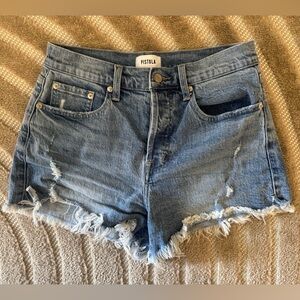 Pistola Distressed Summer Cutoff Jean Denim Casual Shorts Size 27 Button Up